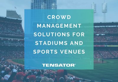 A Tensator cover graphic with a background of a full sports stadium with a blue and green gradient box with the white title text written inside it.